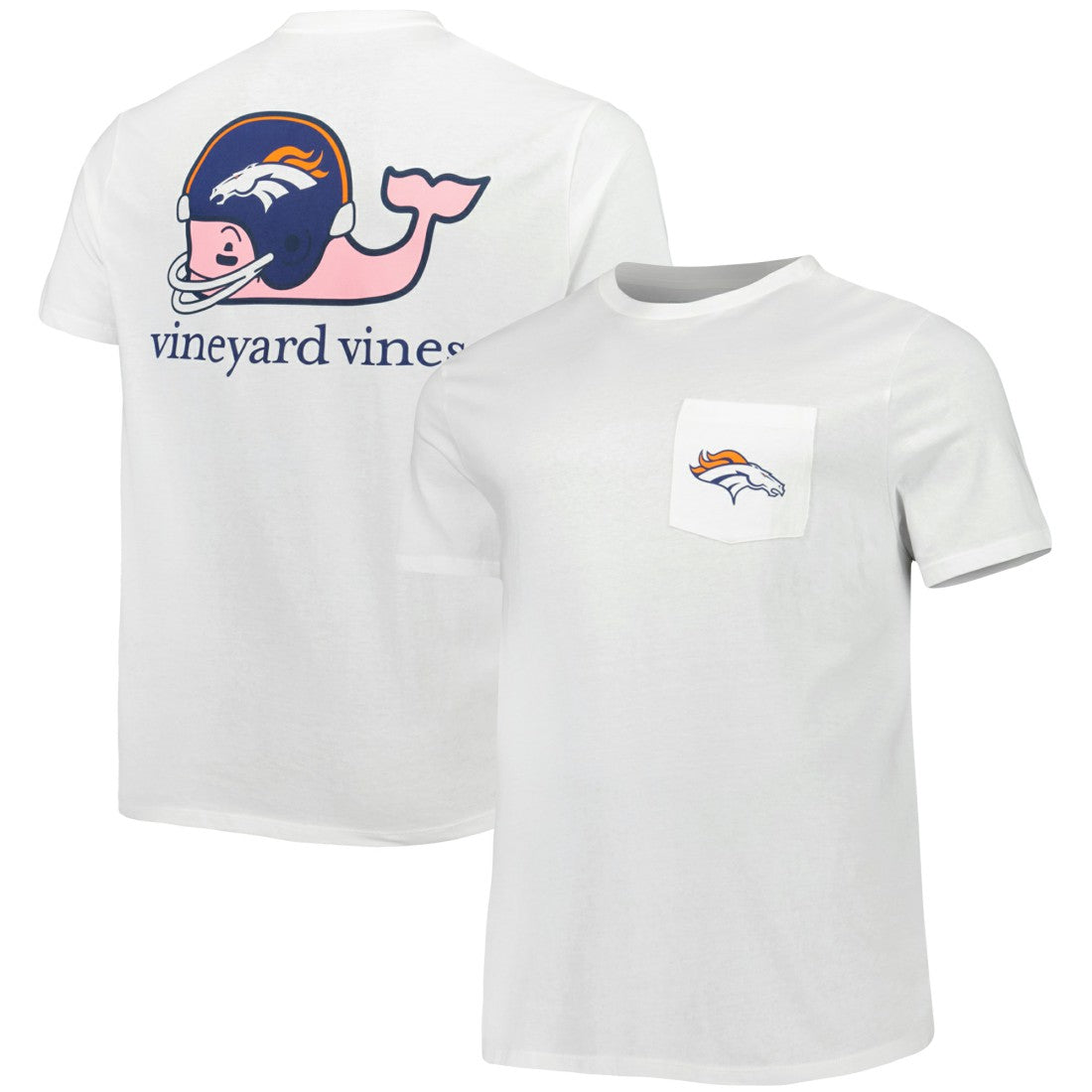 Denver Broncos Vineyard Vines Big & Tall Helmet T-Shirt - White - NFL