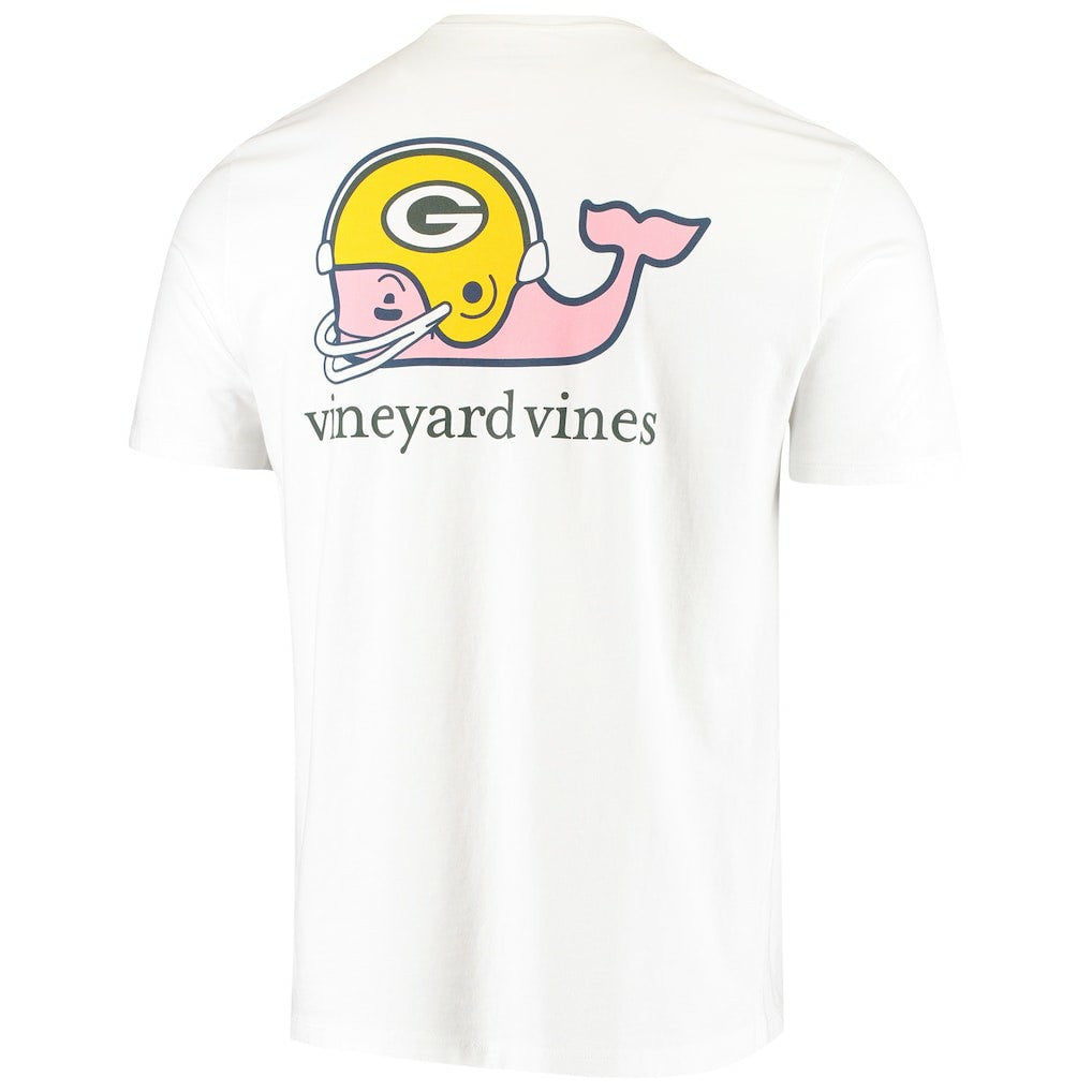 Green Bay Packers Vineyard Vines Big & Tall Helmet T-Shirt - White - NFL