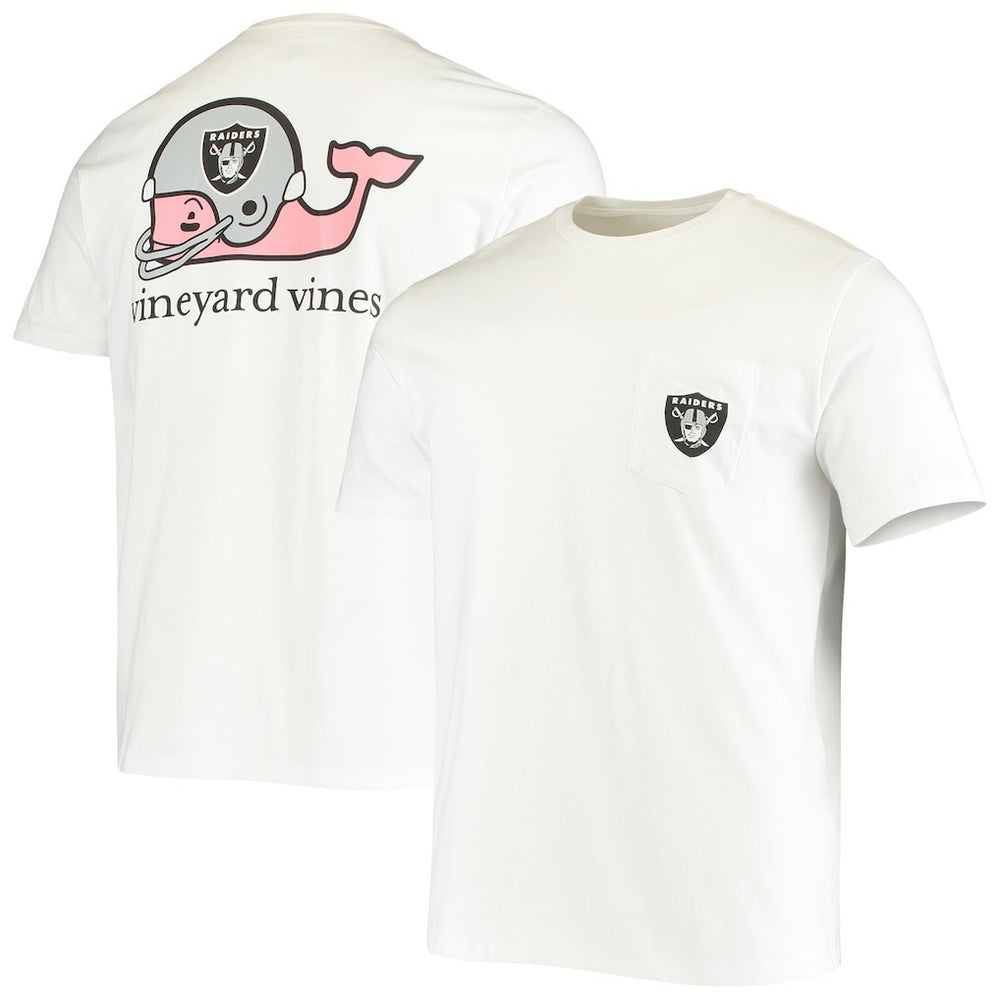 Las Vegas Raiders Vineyard Vines Big & Tall Helmet T-Shirt - White - NFL