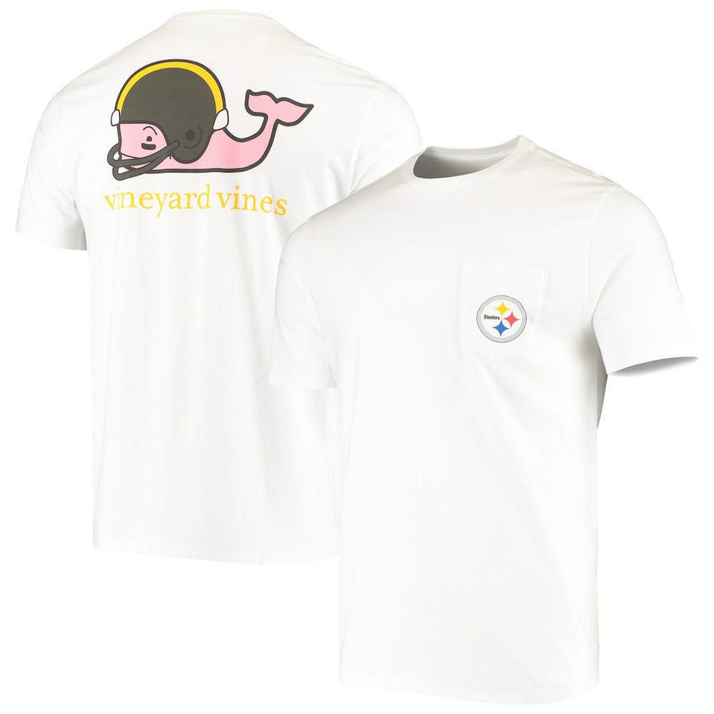 Pittsburgh Steelers Vineyard Vines Big & Tall Helmet T-Shirt - White - NFL
