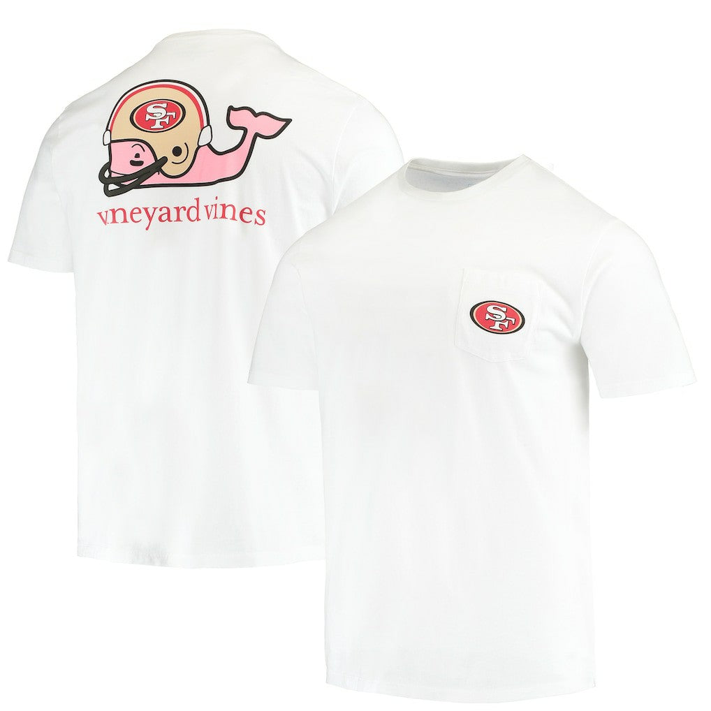 San Francisco 49ers Vineyard Vines Big & Tall Helmet T-Shirt - White - NFL