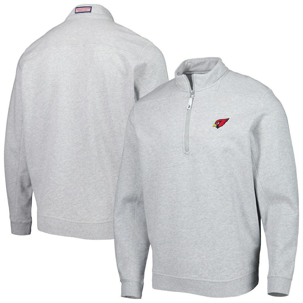Arizona Cardinals Vineyard Vines Shep Shirt Quarter-Zip Sweatshirt - Heather Gray - NFL