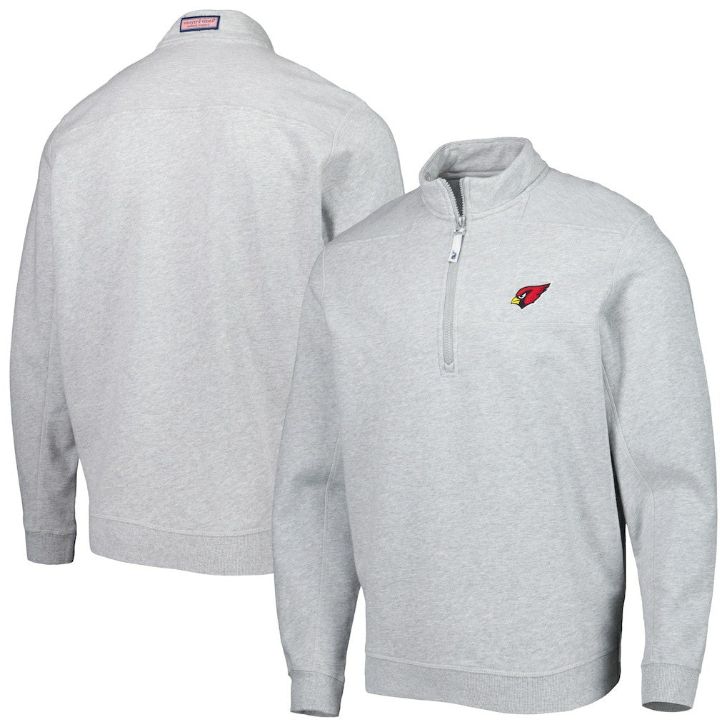 Arizona Cardinals Vineyard Vines Shep Shirt Quarter-Zip Sweatshirt - Heather Gray - NFL