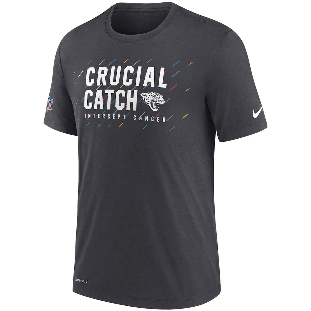 Jacksonville Jaguars NFL Crucial Catch Performance T-Shirt - Charcoal - Nike