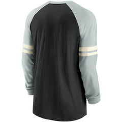 Las Vegas Raiders Throwback Raglan Long Sleeve T-Shirt - Black/Silver - Nike