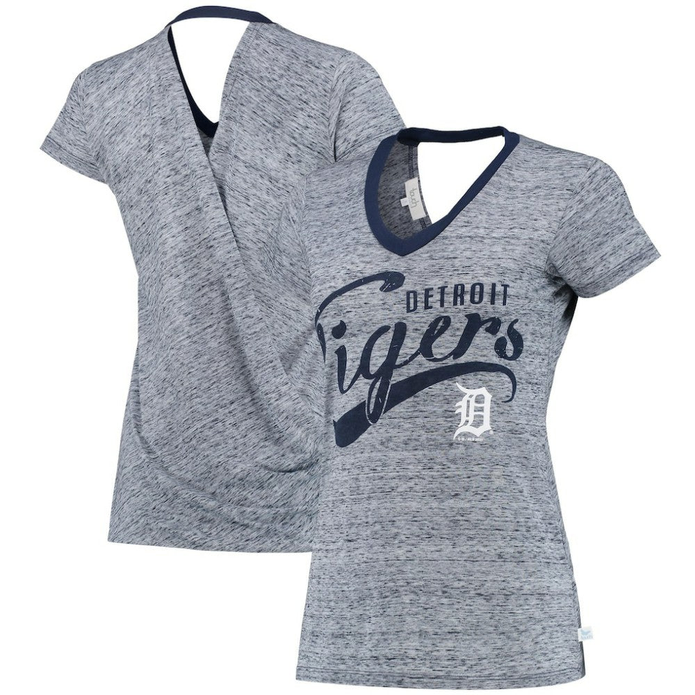Detroit Tigers Touch Women's Hail Mary V-Neck Back Wrap T-Shirt Near Me