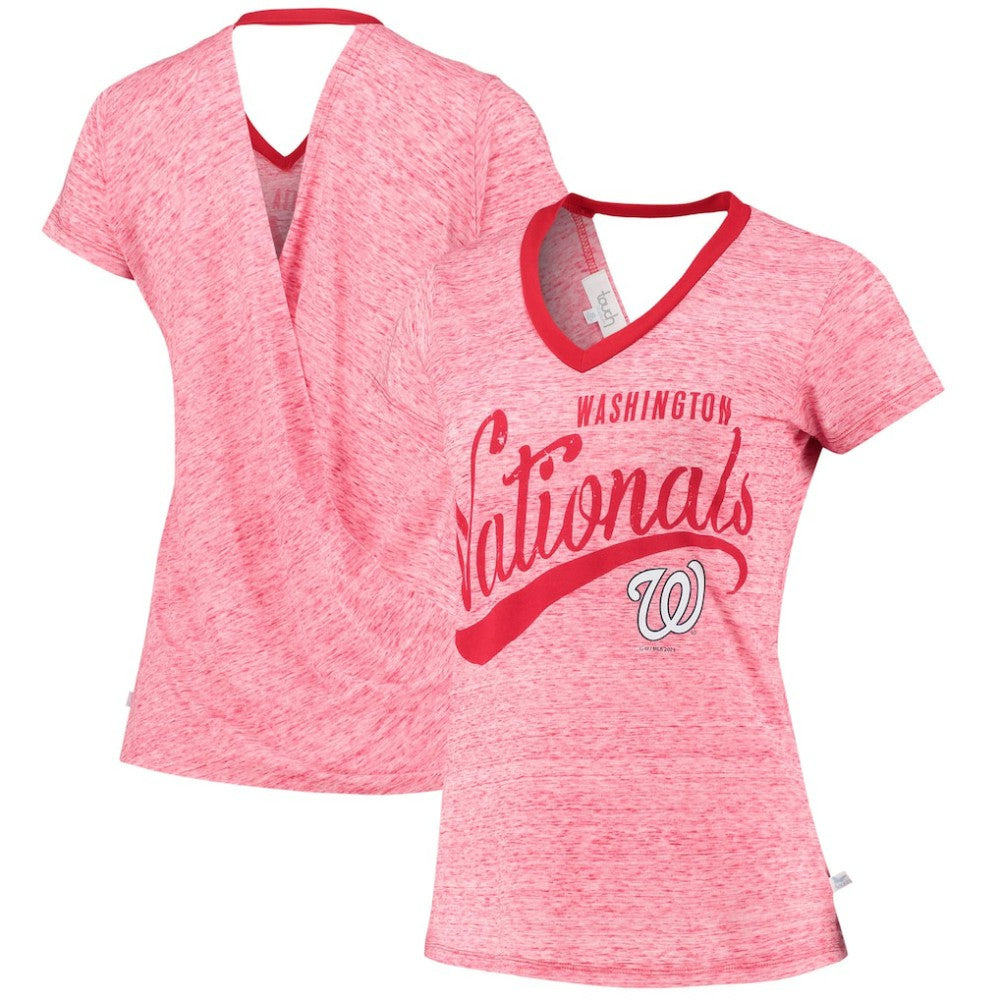 Washington Nationals Touch Women's Hail Mary V-Neck Back Wrap T-Shirt Discount