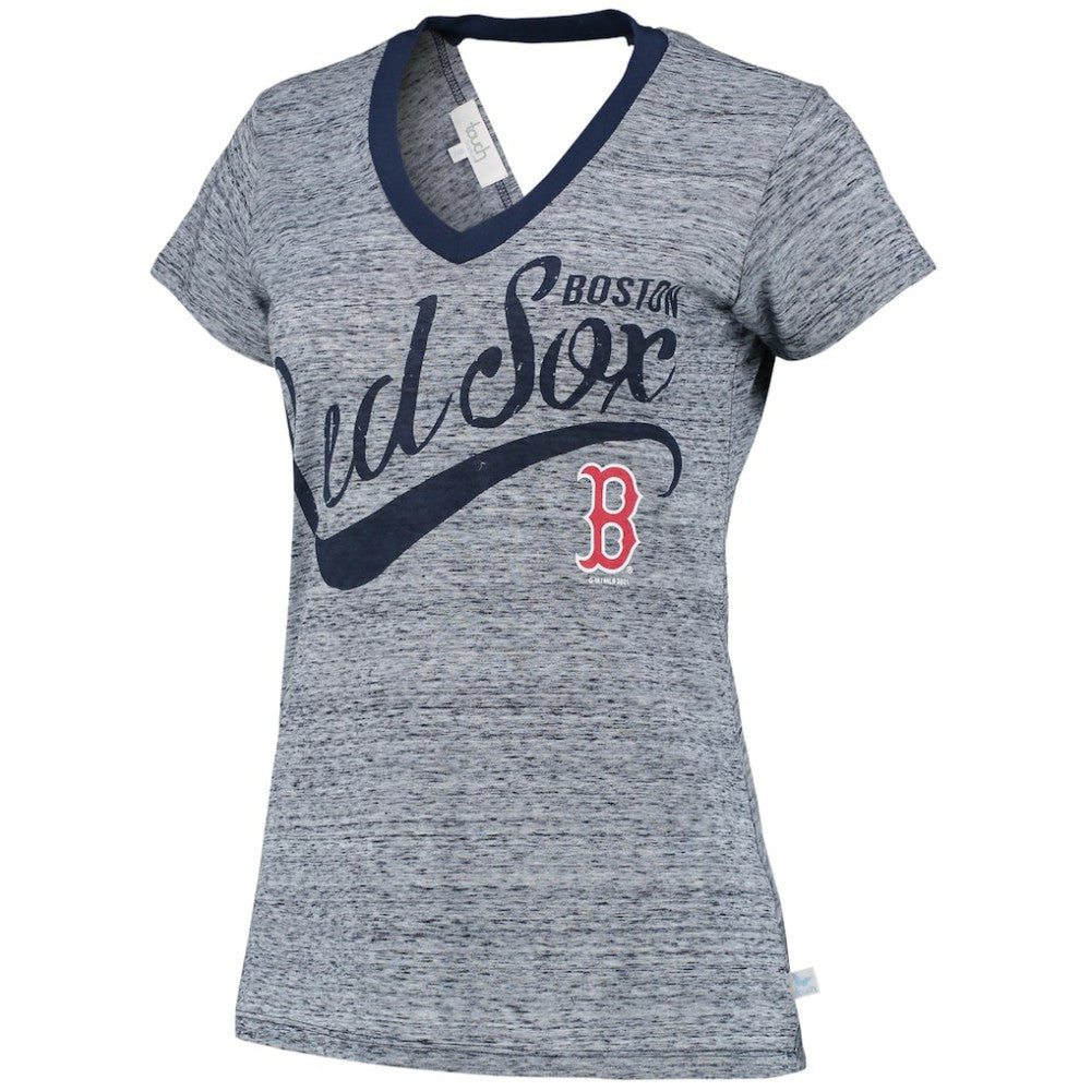 Boston Red Sox Touch Women's Hail Mary V-Neck Back Wrap T-Shirt Near Me