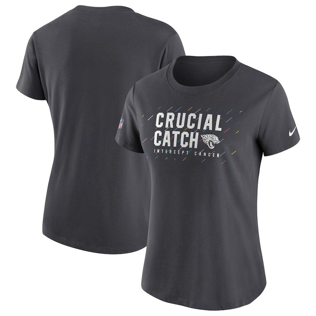 Jacksonville Jaguars Women's NFL Crucial Catch Performance T-Shirt - Anthracite - Nike