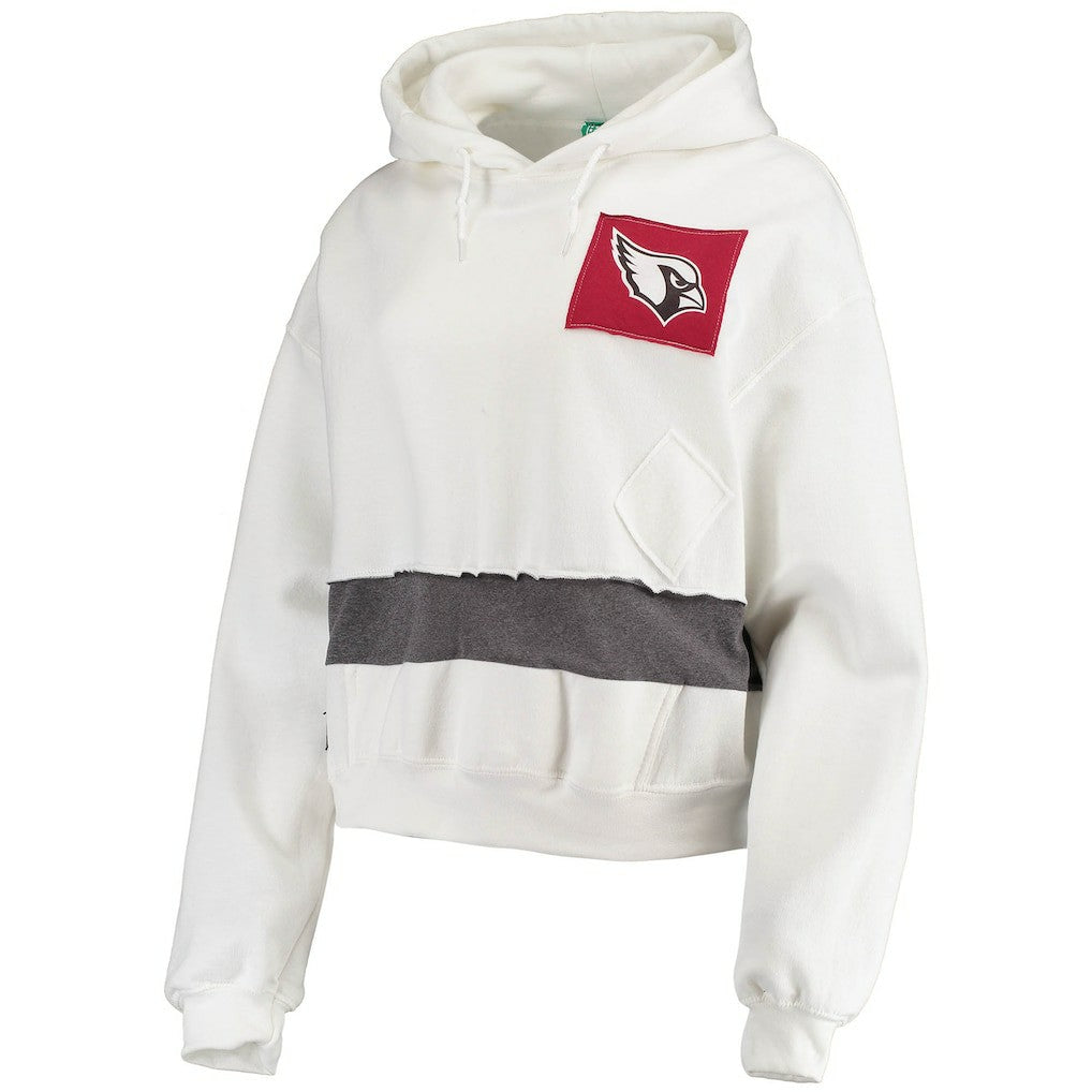 Arizona Cardinals Refried Apparel Women's Sustainable Crop Dolman Pullover Hoodie - White - NFL