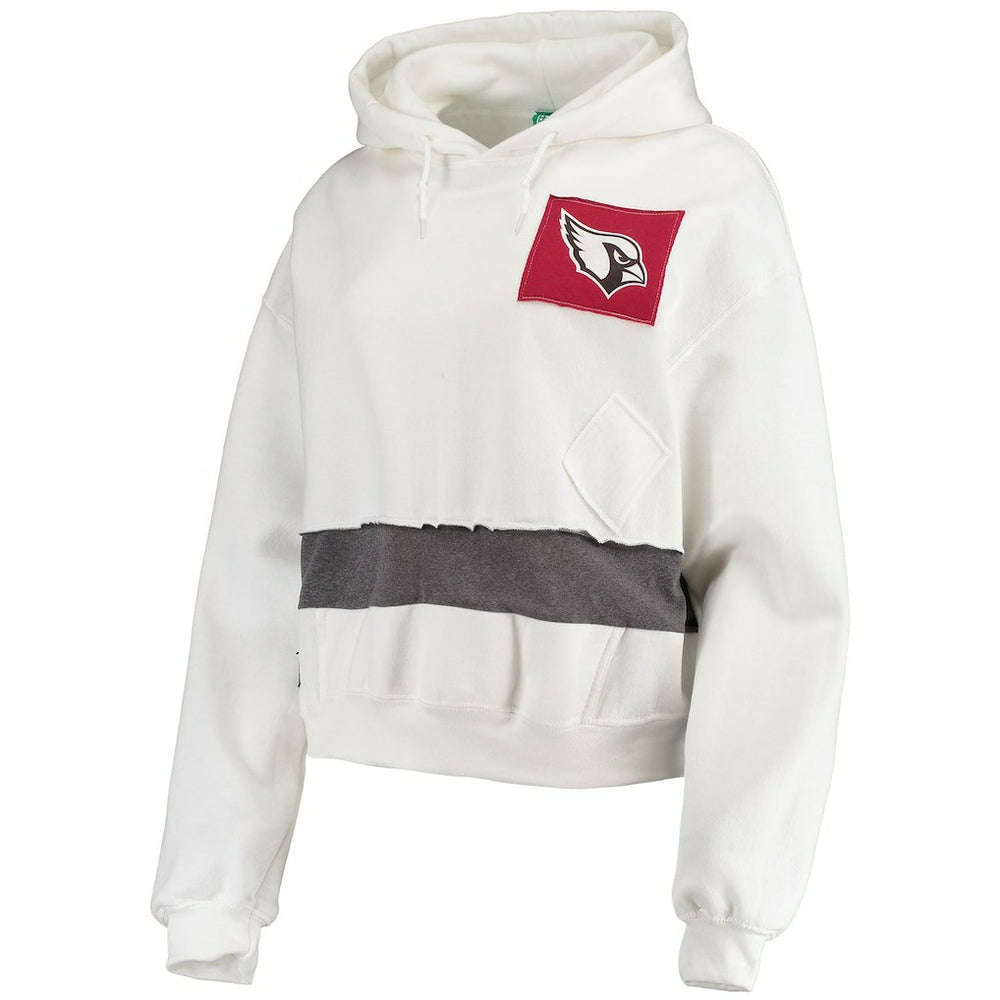 Arizona Cardinals Refried Apparel Women's Sustainable Crop Dolman Pullover Hoodie - White - NFL