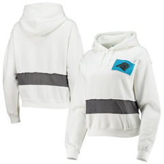 Carolina Panthers Refried Apparel Women's Sustainable Crop Dolman Pullover Hoodie - White - NFL
