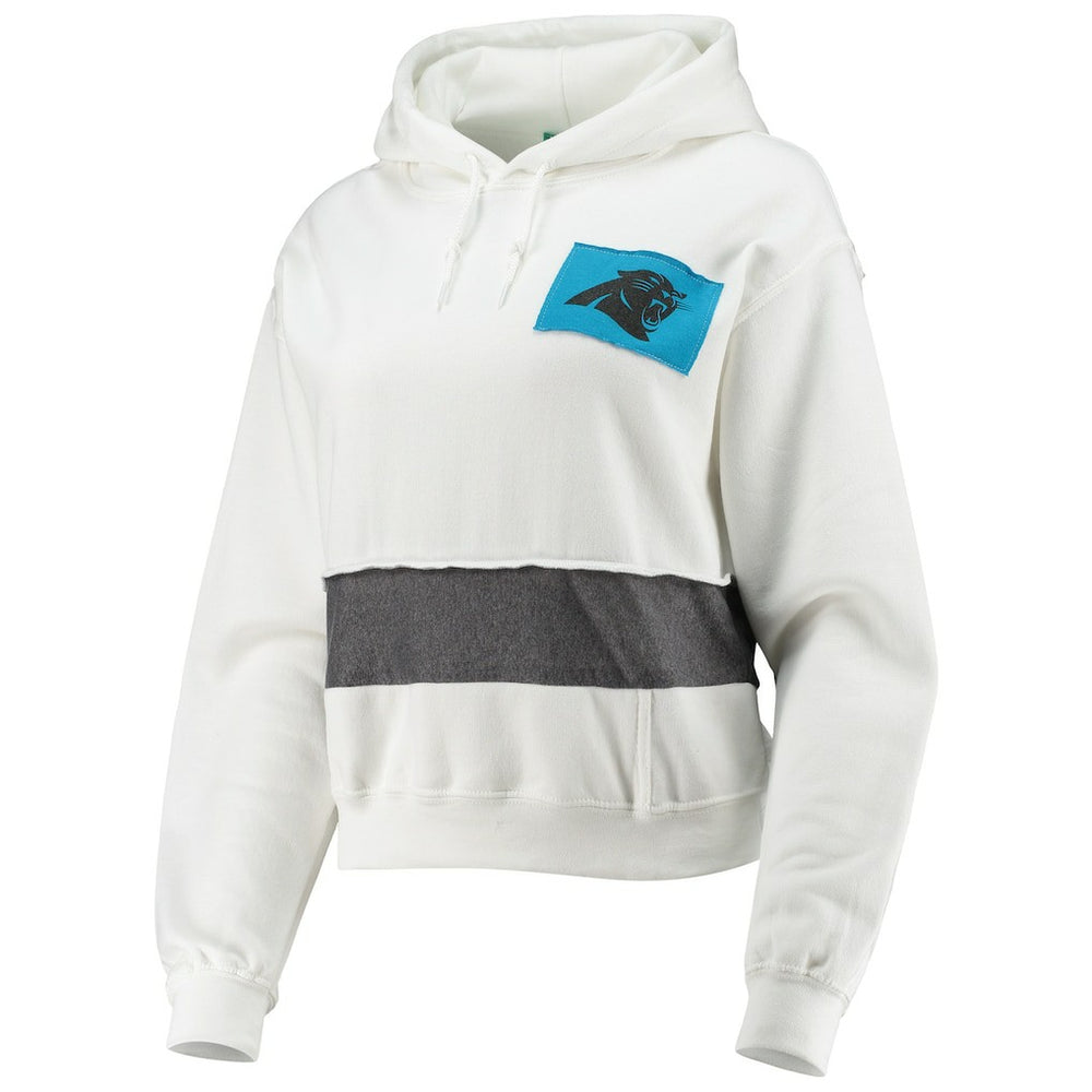 Carolina Panthers Refried Apparel Women's Sustainable Crop Dolman Pullover Hoodie - White - NFL