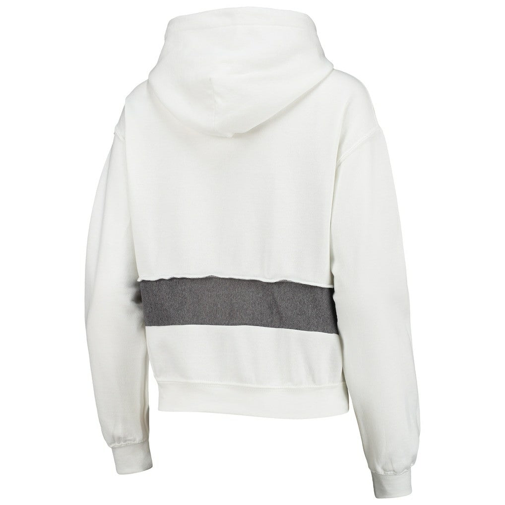 Carolina Panthers Refried Apparel Women's Sustainable Crop Dolman Pullover Hoodie - White - NFL