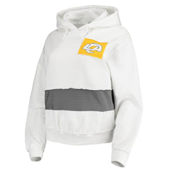 Los Angeles Rams Refried Apparel Women's Sustainable Crop Dolman Pullover Hoodie - White - NFL