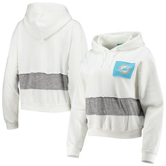 Miami Dolphins Refried Apparel Women's Sustainable Crop Dolman Pullover Hoodie - White - NFL