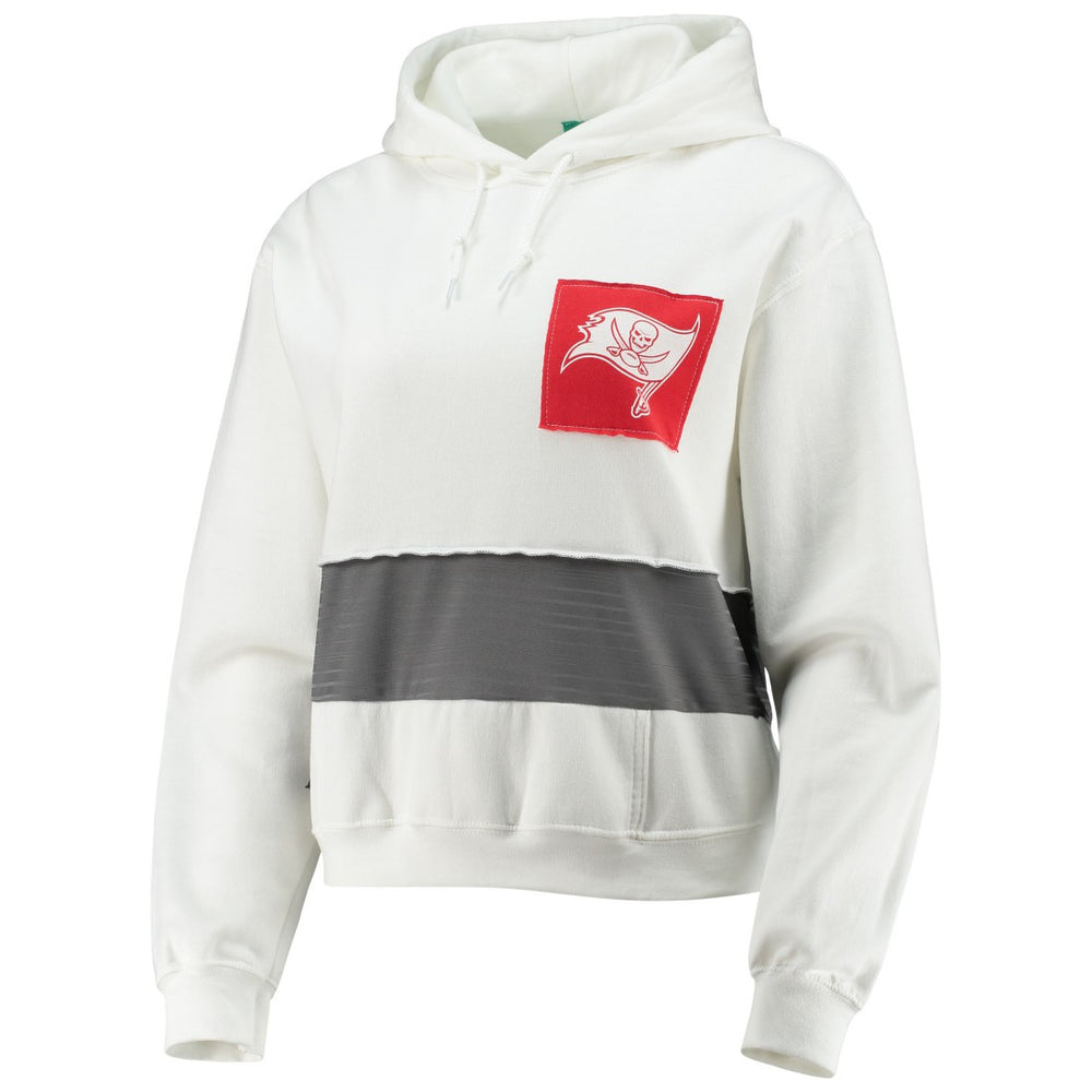 Tampa Bay Buccaneers Refried Apparel Women's Sustainable Crop Dolman Pullover Hoodie - White - NFL