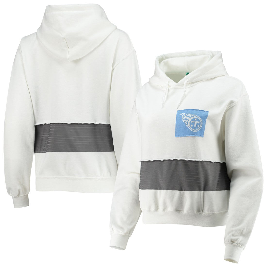 Tennessee Titans Refried Apparel Women's Sustainable Crop Dolman Pullover Hoodie - White - NFL