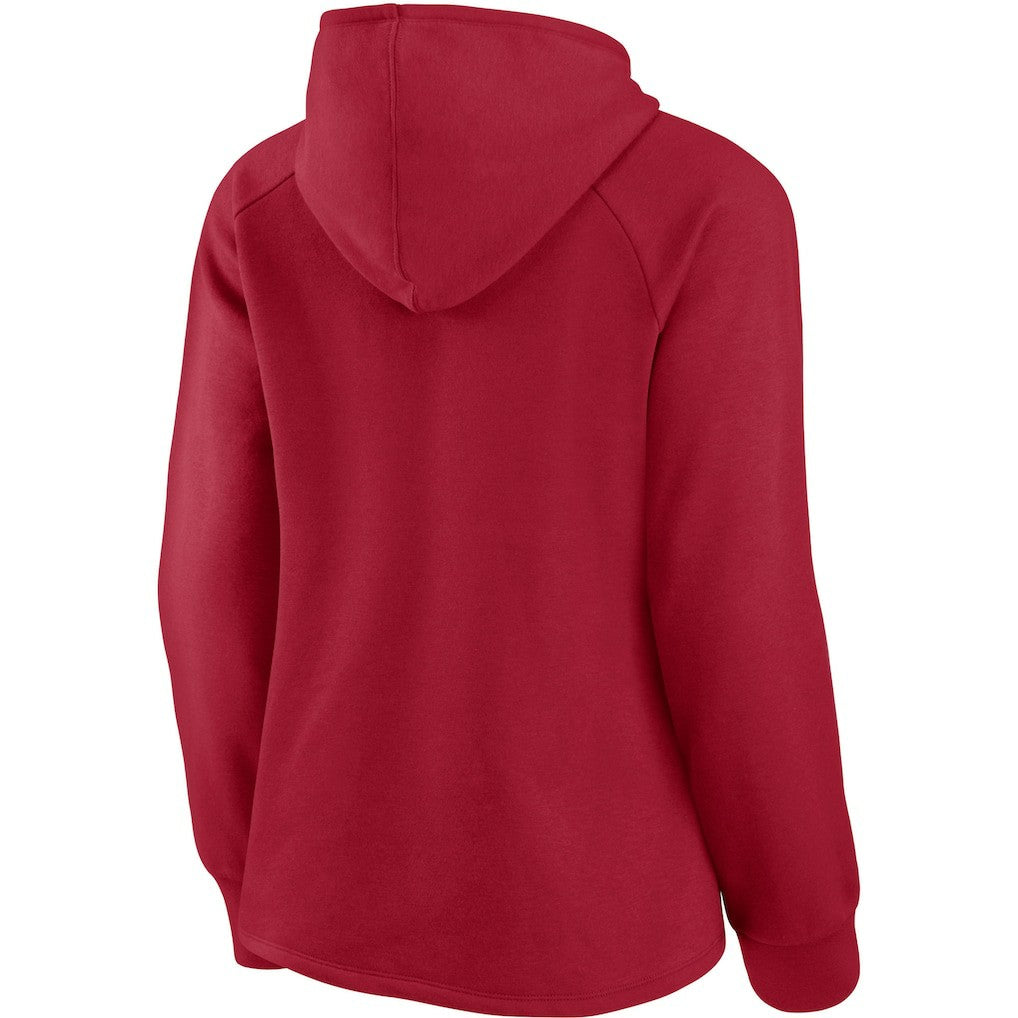 Atlanta Falcons Women's First Contact Raglan Pullover Hoodie - Red - Fanatics