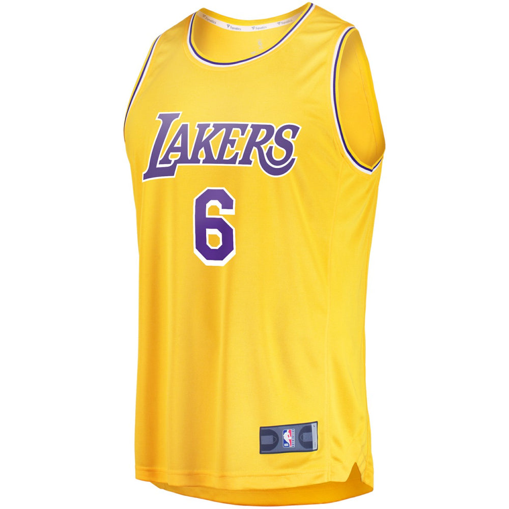Fanatics LeBron James Los Angeles Lakers #6 Fast Break Replica Player Jersey Gold Icon Edition