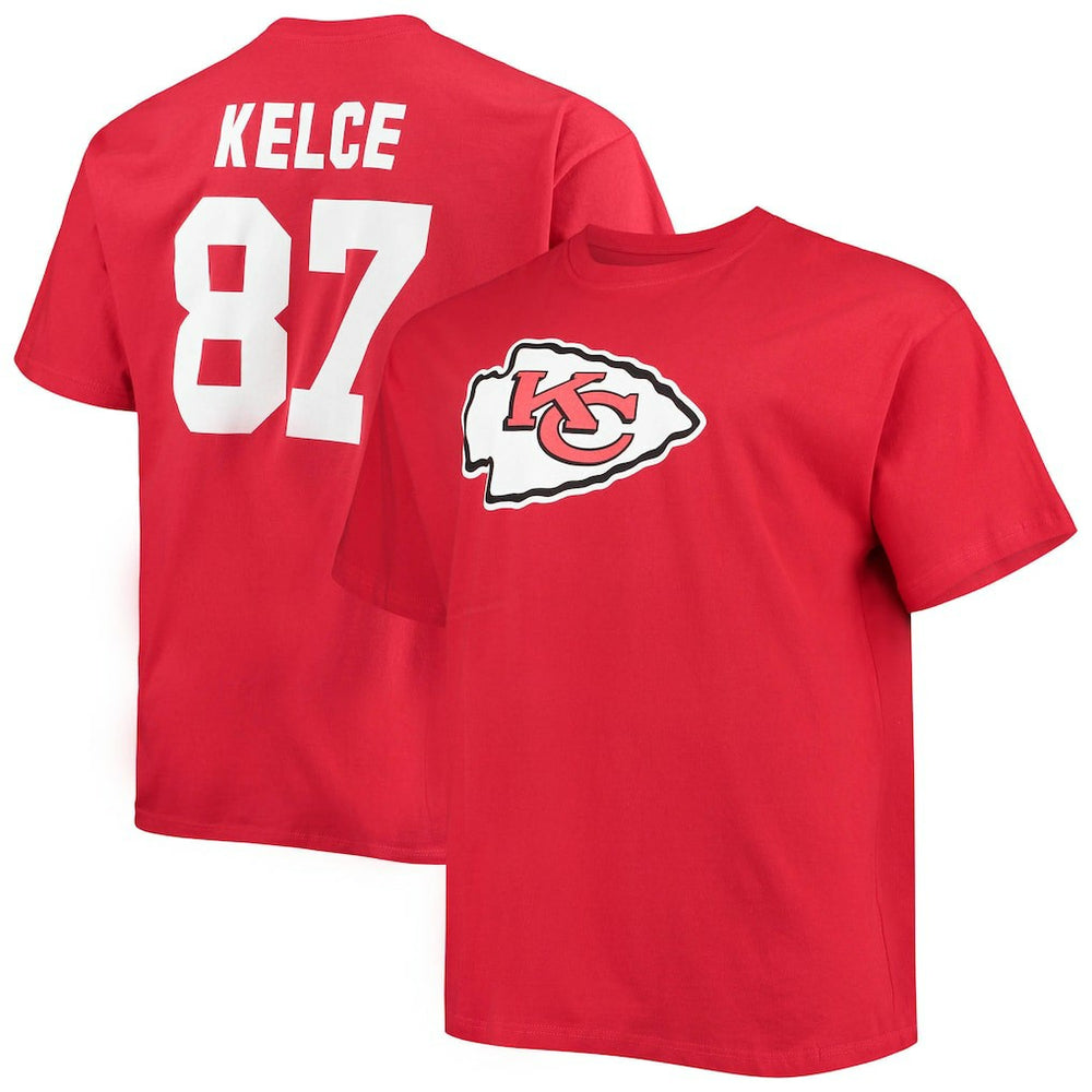 Travis Kelce Kansas City Chiefs Big & Tall Player Name & Number T-Shirt - Red - Fanatics
