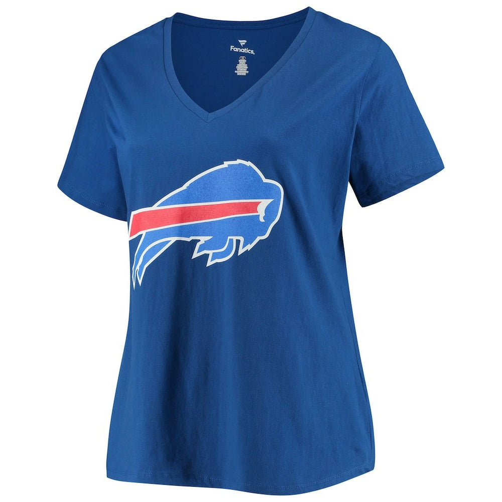 Josh Allen Buffalo Bills Women's Plus Size Name & Number V-Neck T-Shirt - Royal - Fanatics