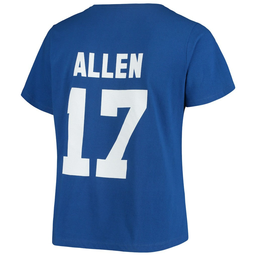 Josh Allen Buffalo Bills Women's Plus Size Name & Number V-Neck T-Shirt - Royal - Fanatics