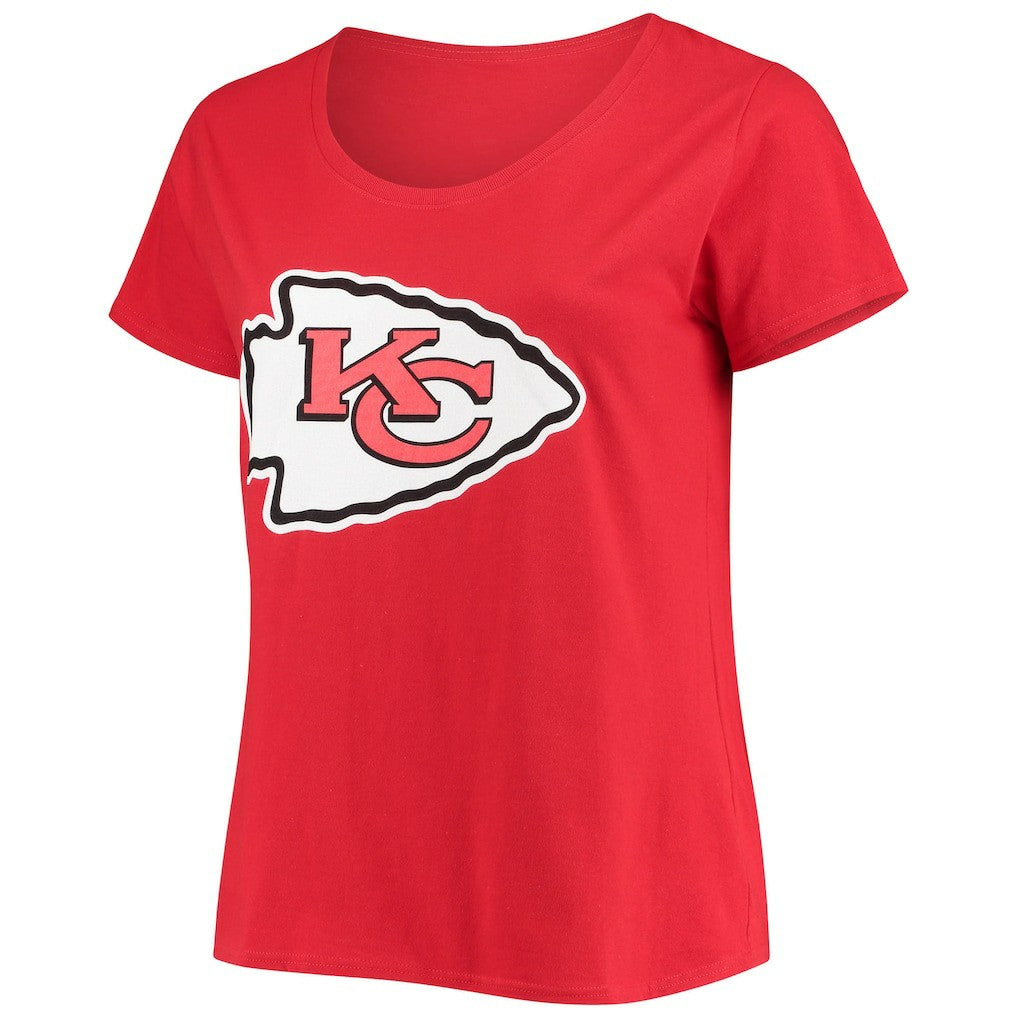 Travis Kelce Kansas City Chiefs Women's Plus Size Fair Catch Name & Number Scoop Neck T-Shirt - Red - NFL