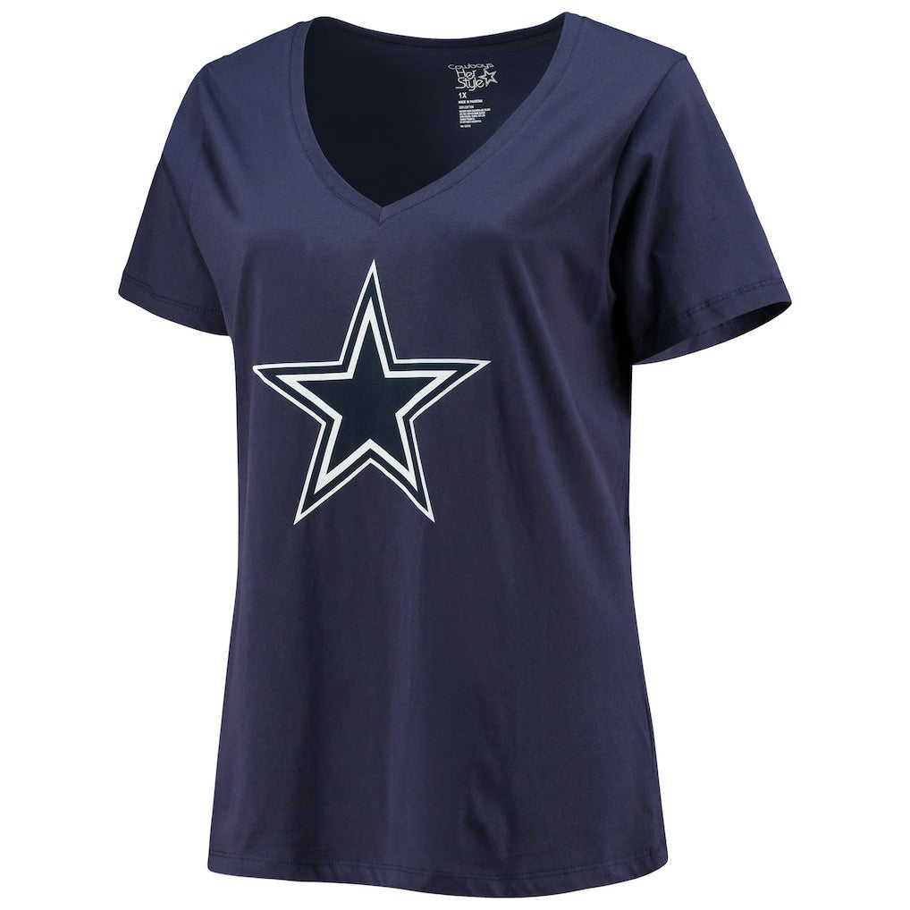 CeeDee Lamb Dallas Cowboys Women's Plus Size Name & Number V-Neck T-Shirt - Navy - Fanatics