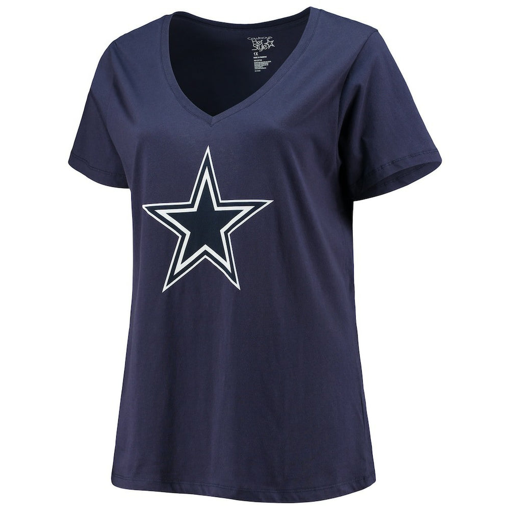 Dak Prescott Dallas Cowboys Women's Plus Size Fair Catch Name & Number V-Neck T-Shirt - Navy - NFL