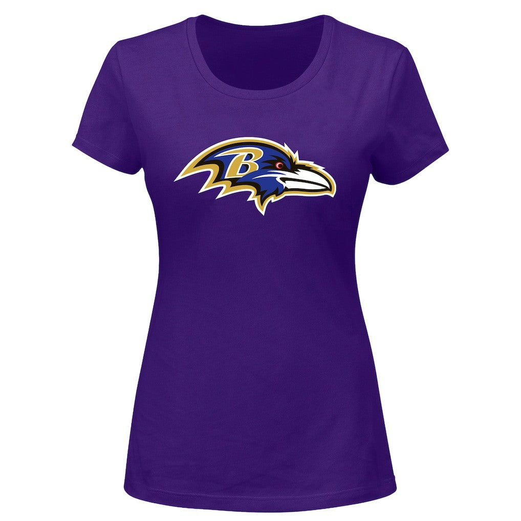 Lamar Jackson Baltimore Ravens Women's Plus Size Name & Number V-Neck T-Shirt - Purple - Fanatics