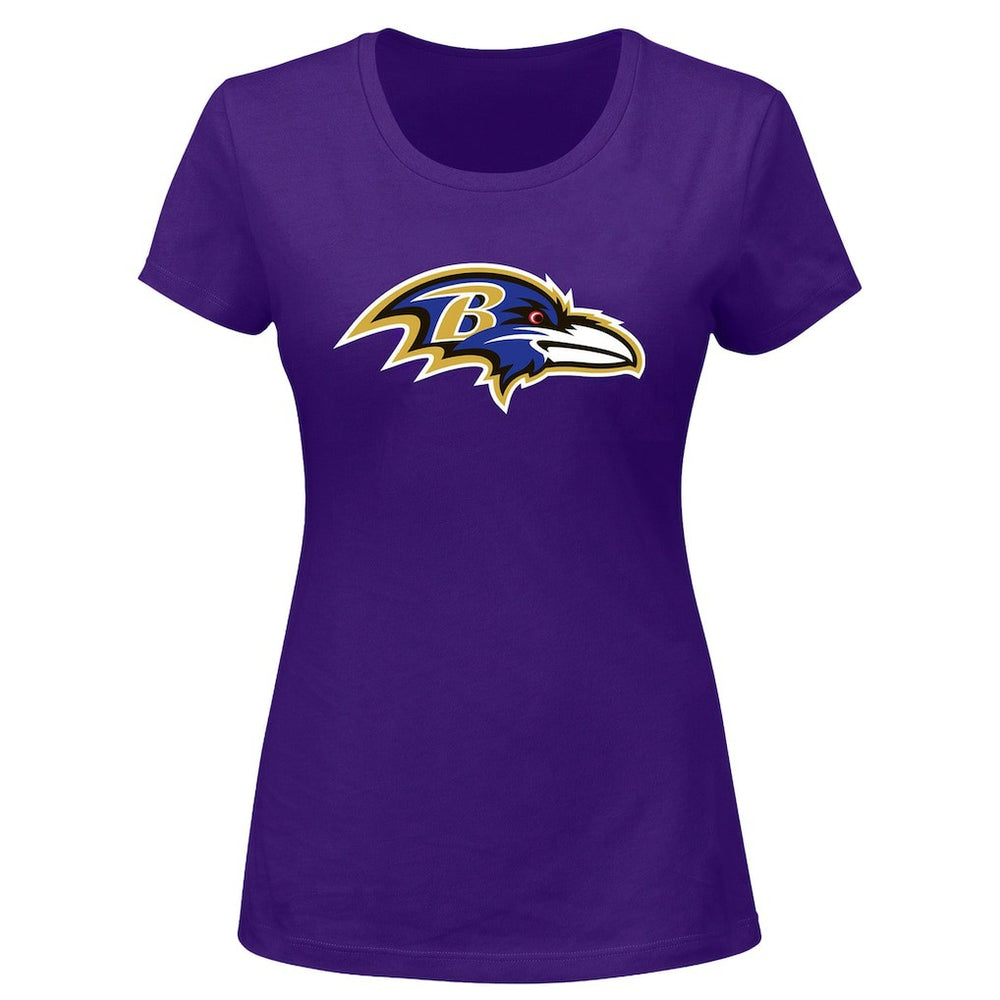 Lamar Jackson Baltimore Ravens Women's Plus Size Name & Number V-Neck T-Shirt - Purple - Fanatics