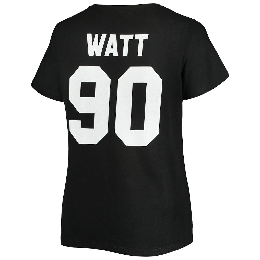 T.J. Watt Pittsburgh Steelers Women's Plus Size Name & Number V-Neck T-Shirt - Black - Fanatics