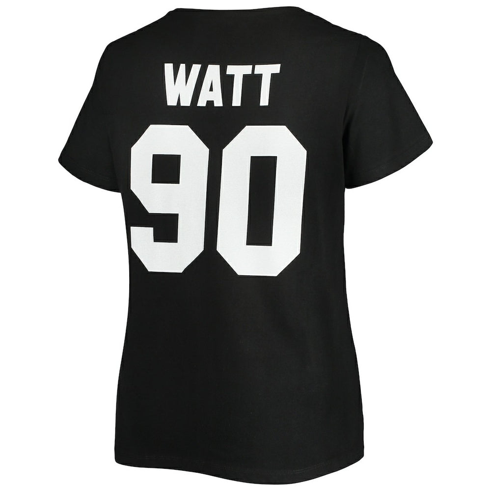 T.J. Watt Pittsburgh Steelers Women's Plus Size Name & Number V-Neck T-Shirt - Black - Fanatics