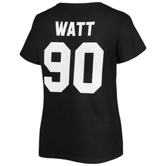 T.J. Watt Pittsburgh Steelers Women's Plus Size Name & Number V-Neck T-Shirt - Black - Fanatics