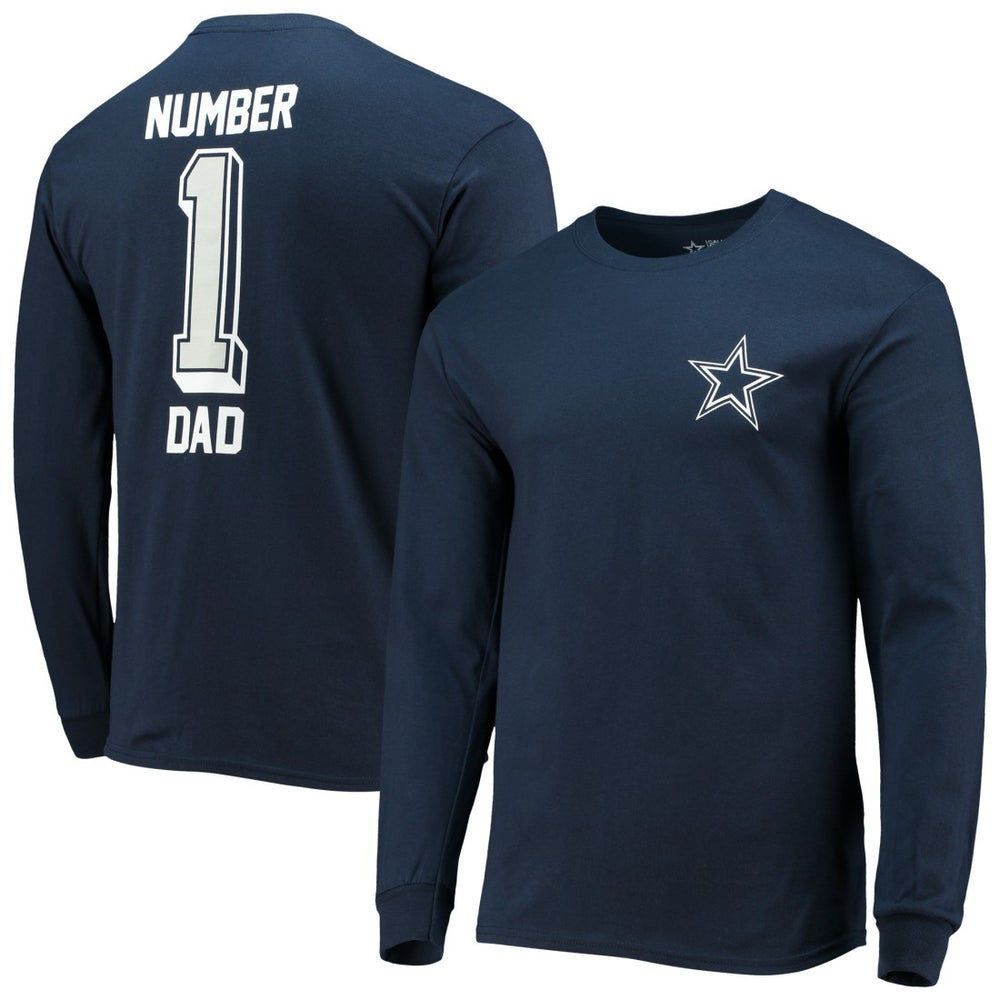 Dallas Cowboys #1 Dad Long Sleeve T-Shirt - Navy - Fanatics