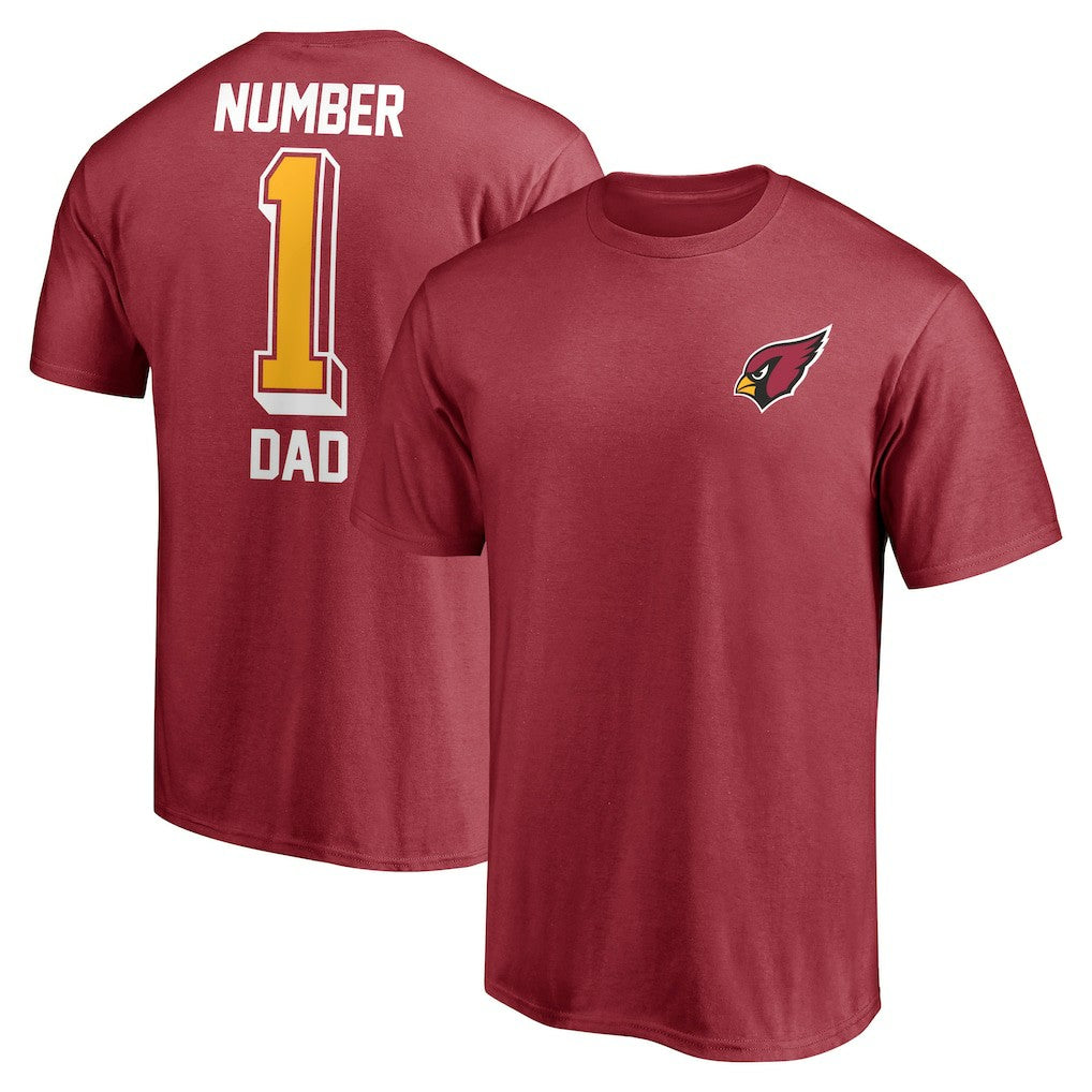 Arizona Cardinals #1 Dad T-Shirt - Cardinal - Fanatics