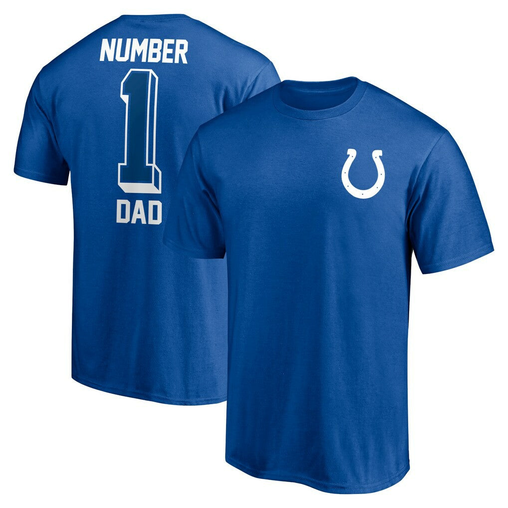 Indianapolis Colts #1 Dad T-Shirt - Royal - Fanatics