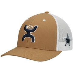 Dallas Cowboys HOOey Logo Trucker Snapback Hat - Tan/White - NFL