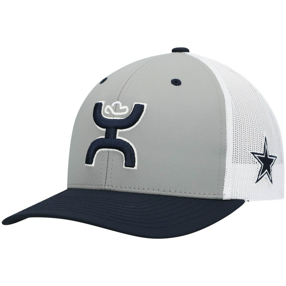 Dallas Cowboys HOOey Tri-Color H Trucker Snapback Hat - Gray/Navy - NFL
