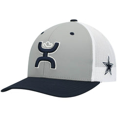 Dallas Cowboys HOOey Tri-Color H Trucker Snapback Hat - Gray/Navy - NFL