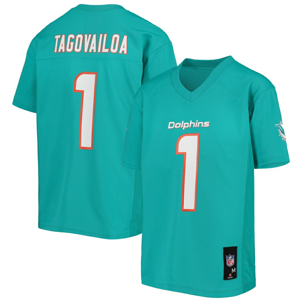 Tua Tagovailoa Miami Dolphins Youth Replica Player Jersey - Aqua - NFL