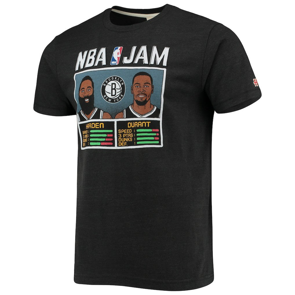 James Harden & Kevin Durant Brooklyn Nets Homage NBA Jam T-Shirt Heathered Charcoal