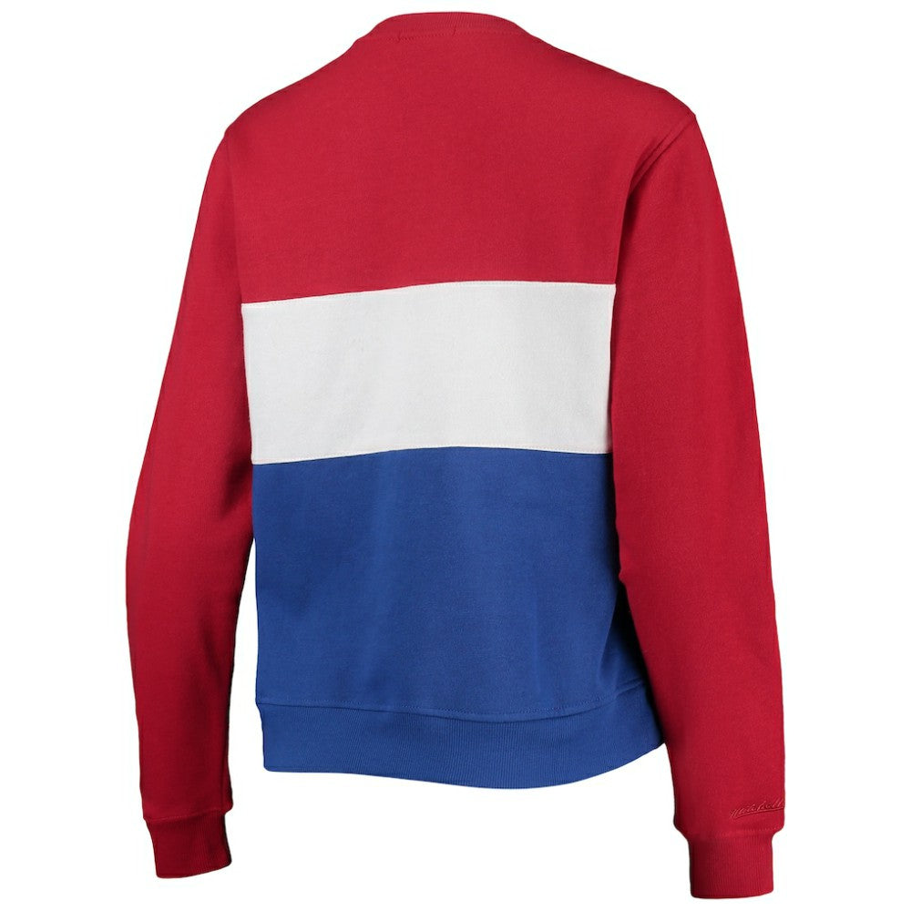 Chicago Cubs Mitchell & Ness Women's Color Block 2.0 Pullover Sweatshirt Outlet