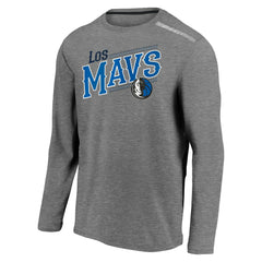 Fanatics Dallas Mavericks 2021 Noches Éne-Bé-A Authentic Shooting Long Sleeve T-Shirt Heather Charcoal