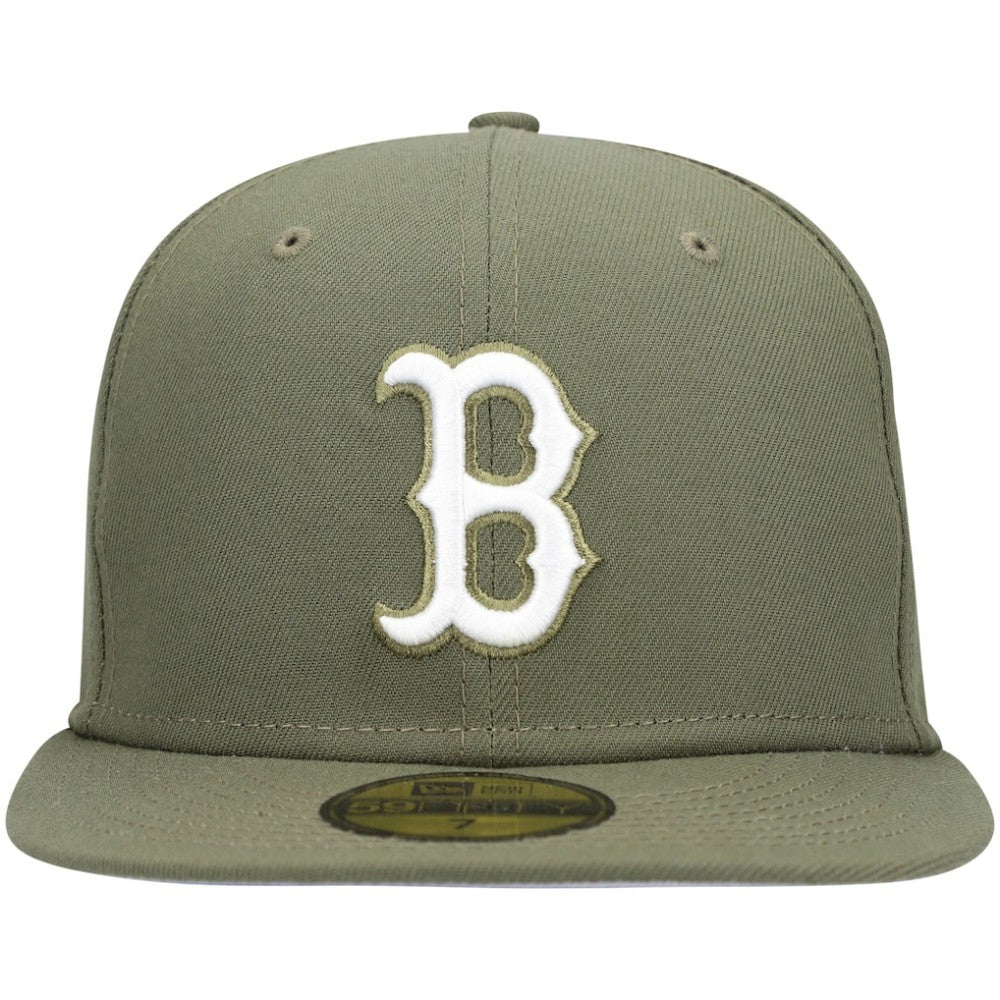 Boston Red Sox New Era White Logo 59FIFTY Fitted Hat Outlet
