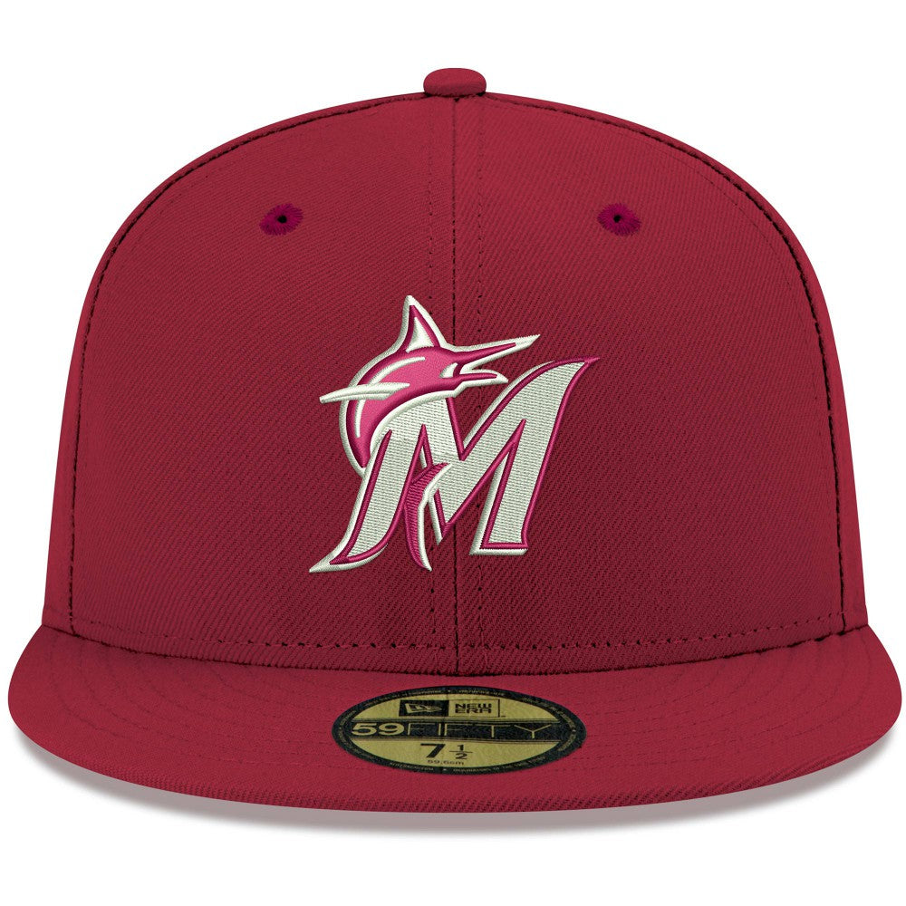 Miami Marlins New Era White Logo 59FIFTY Fitted Hat Outlet