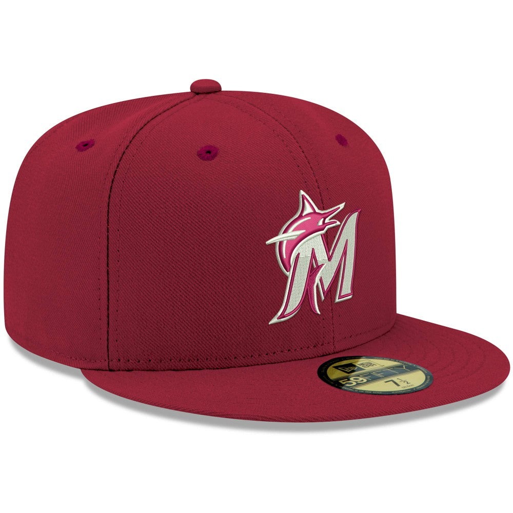 Miami Marlins New Era White Logo 59FIFTY Fitted Hat Outlet
