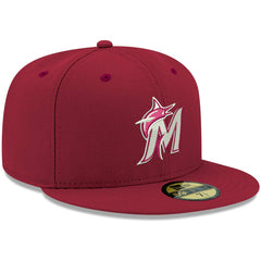 Miami Marlins New Era White Logo 59FIFTY Fitted Hat Outlet