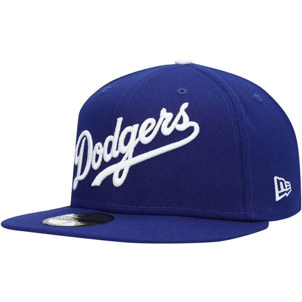 Los Angeles Dodgers New Era White Logo 59FIFTY Fitted Hat for sale